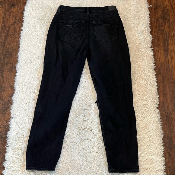 American Eagle Womens Distressed Mom Jeans Size 6 Destroyed Black - Picture 3 of 10